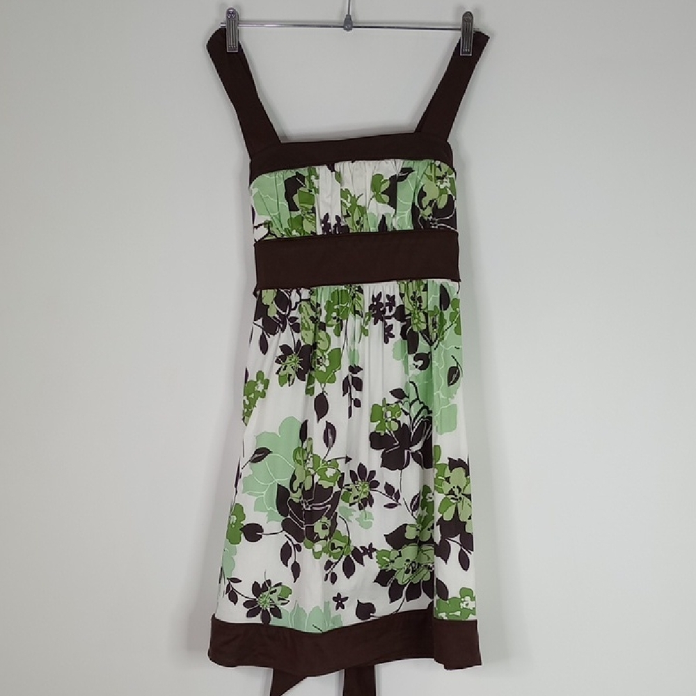 Floral Green and Brown Dress Love Tease Size 9